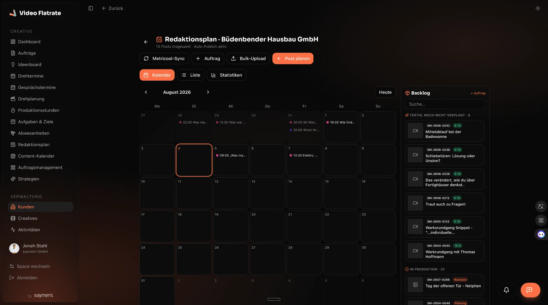 sayment-Portal — Redaktionsplan